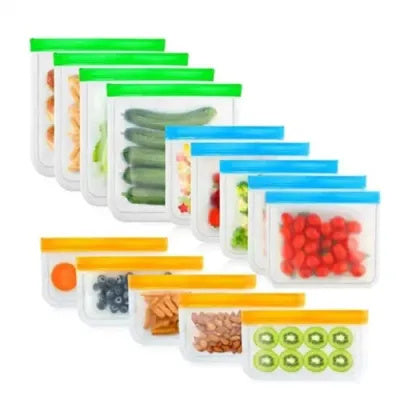 Eco-Friendly Reusable Silicone Food Storage Bags - Sustainable Kitchen Solution