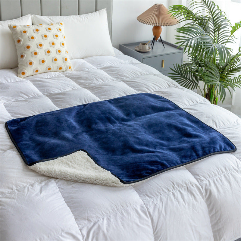 Eco-Friendly Dark Blue Fleece Blanket for Bed or Couch