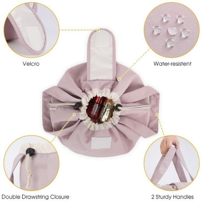 Large Drawstring Makeup Bag – Portable Cosmetic Organizer