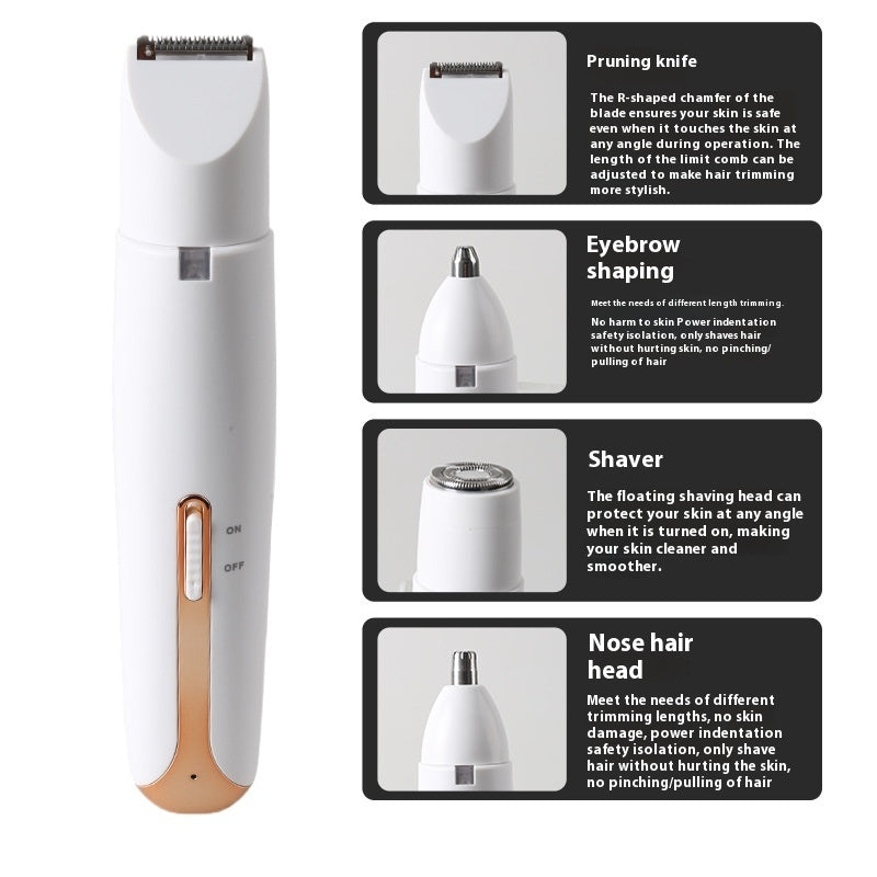 Women's 4-in-1 Electric Multifunctional Shaver - Waterproof & Travel-Ready