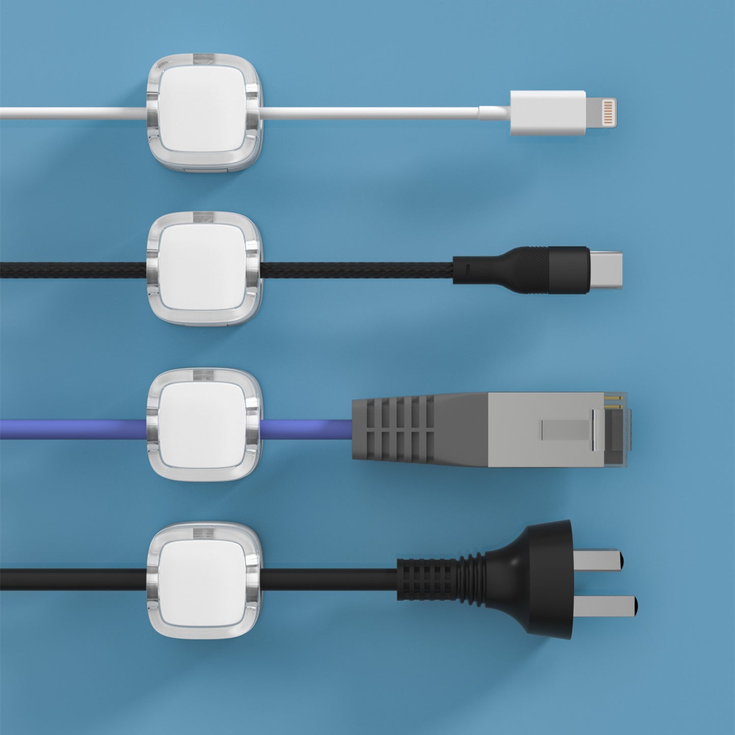 Transparent Magnetic Cord Manager – 3-Pack Cable Holder
