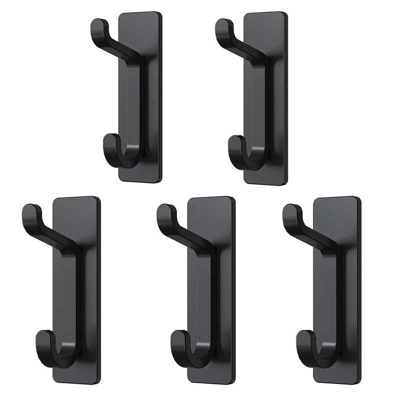 Stainless Steel Wall Hook – 4 Pack – Black / Brushed