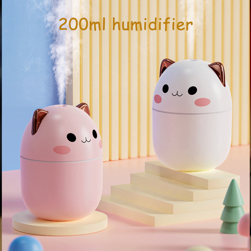 Egg-shaped humidifier with cat ears in pink and white