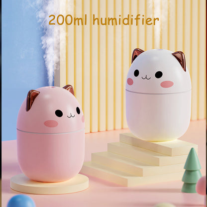 Egg-shaped humidifier with cat ears in pink and white