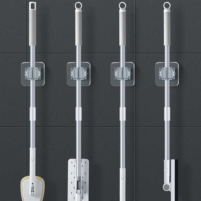 No-Drill Strong Adhesive Mop Hook – 3-Pack Wall Mount Holder