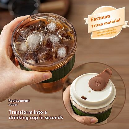 Eco-Friendly Reusable Cold Coffee Cup with Ice Tray