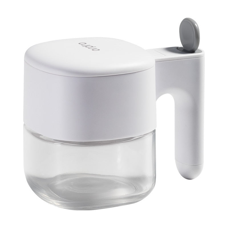 Self-Opening Seasoning Jar With Tray (White / Cream)