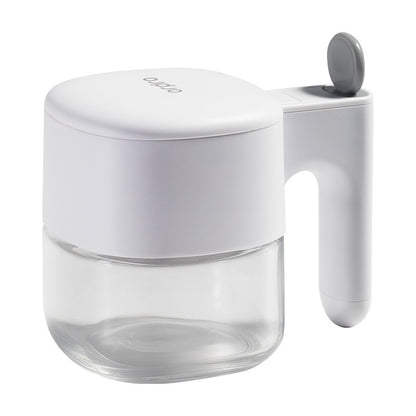 Self-Opening Seasoning Jar With Tray (White / Cream)