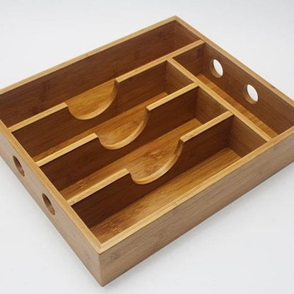 Bamboo Organizer Caddy - Eco-Friendly Countertop Storage Solution