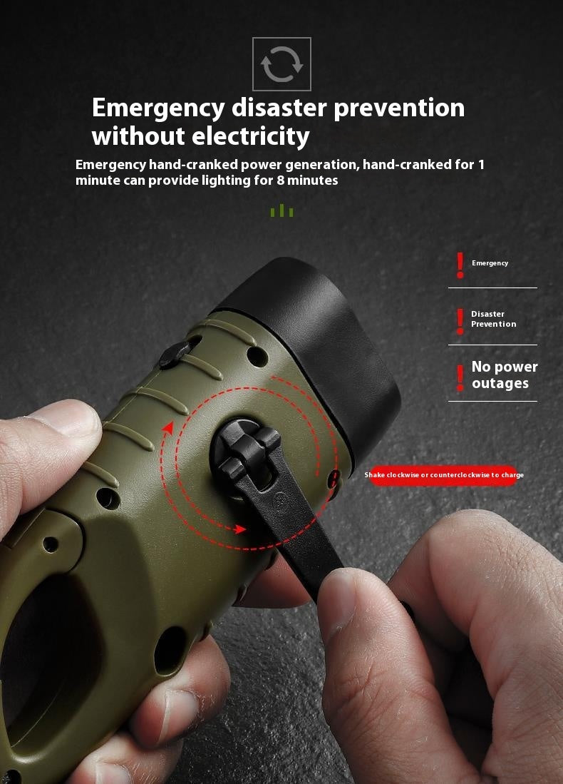Solar Hand Crank Flashlight - Eco-Friendly Emergency Light