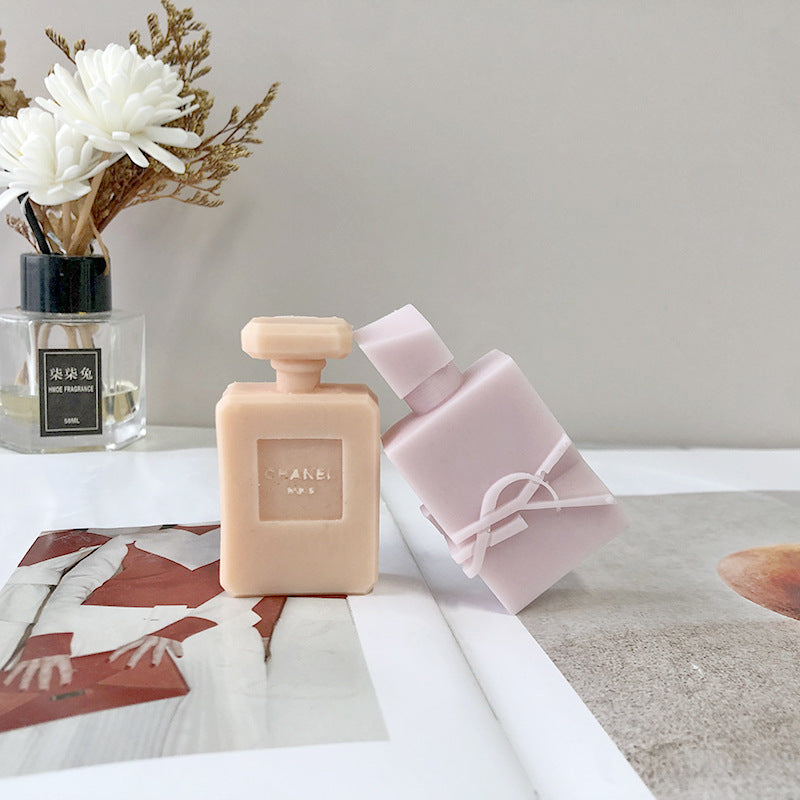 Perfume Bottle Shaped Decorative Candles - Eco-Friendly Wax, Multi-Use Decor