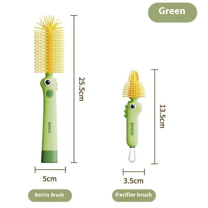 Little Dinosaur Two-in-One Silicone Cup & Bottle Brush