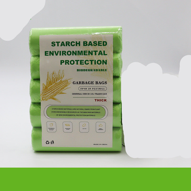 Eco-Friendly Biodegradable Garbage Bags - Starch-Based, Green & White