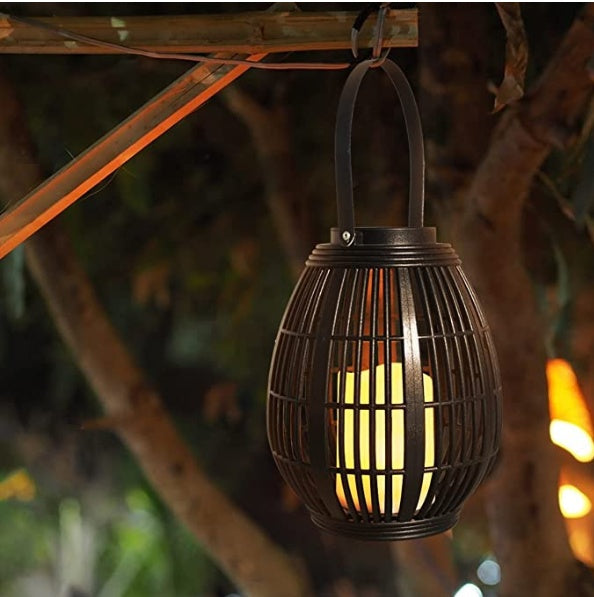 Eco-Friendly Solar Rattan Wind Lamp for Outdoor Ambiance
