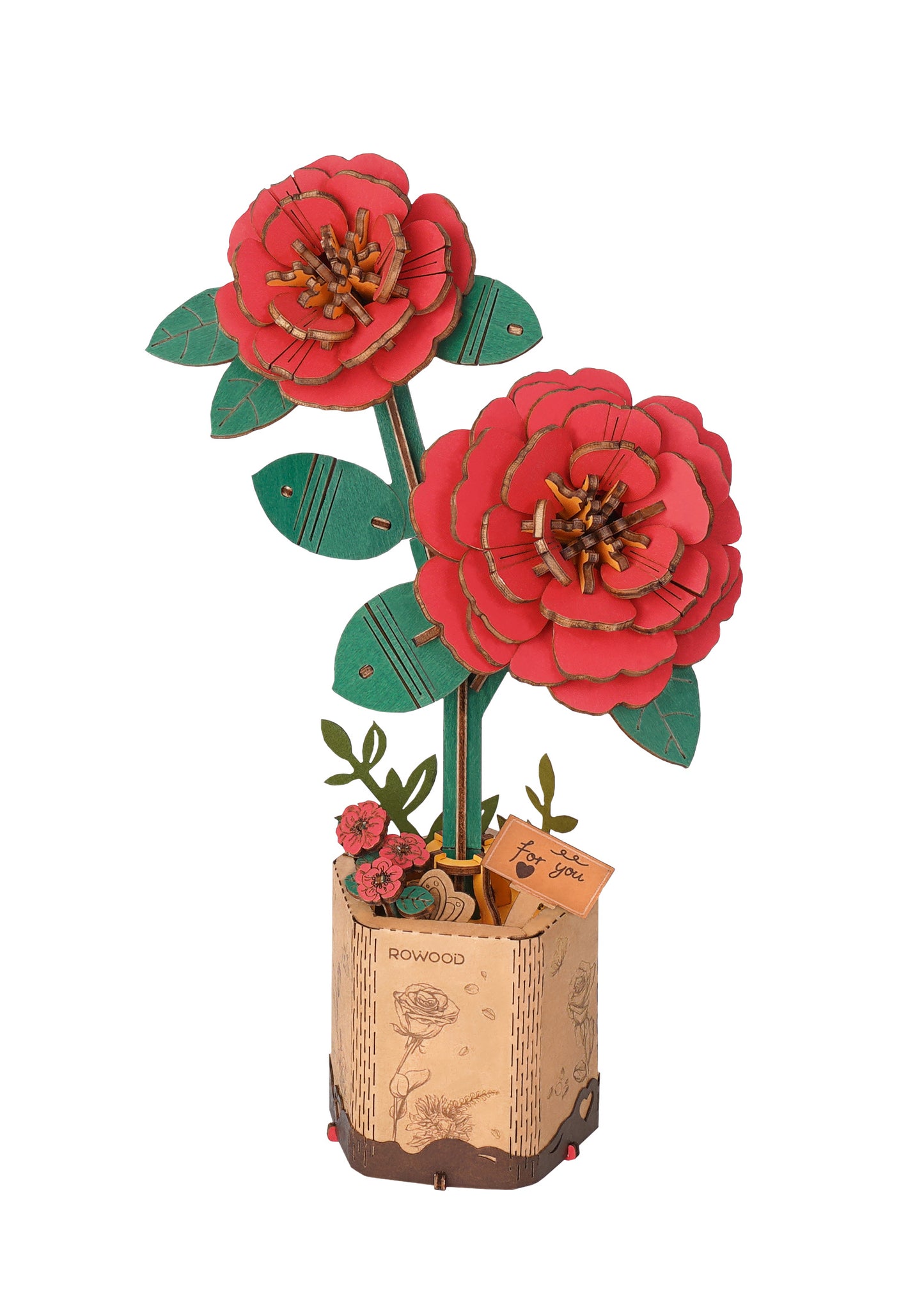 Eco-Friendly Wooden Flower Bouquet Puzzle Gift