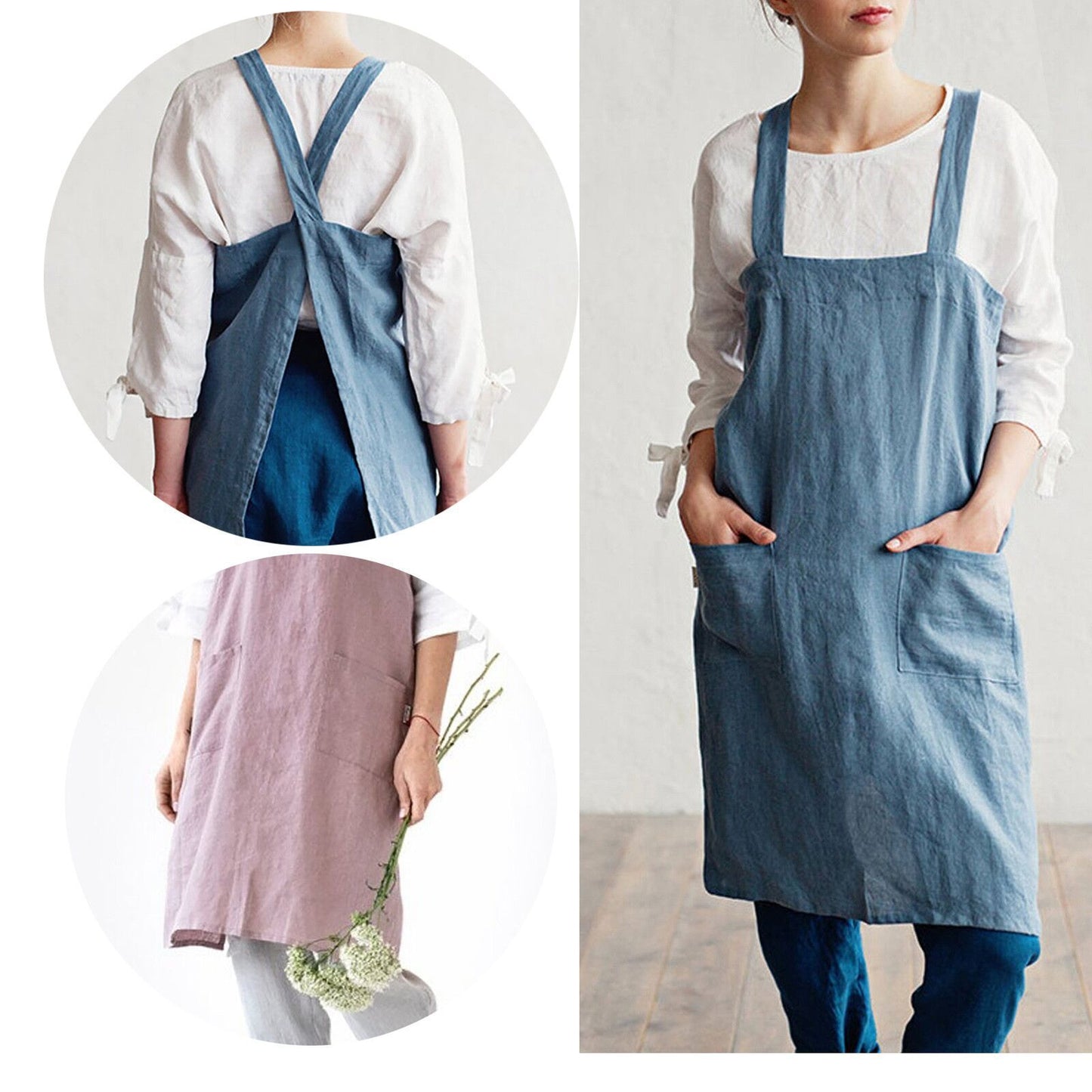 Eco-Chic Sustainable Apron with Shoulder Strap