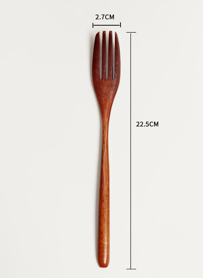 Eco-Friendly Wooden Long Handle Fruit Fork