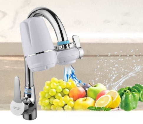 Eco-Friendly Faucet Water Filter with Chrome Accents