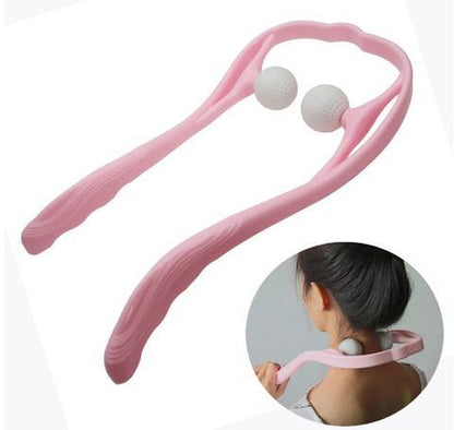 U-Shaped Neck and Shoulder Massager with Dual Handles and Roller Balls