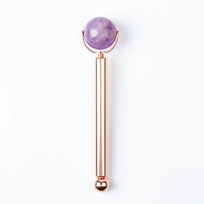 Rose Gold Facial Roller with Interchangeable Stone Heads