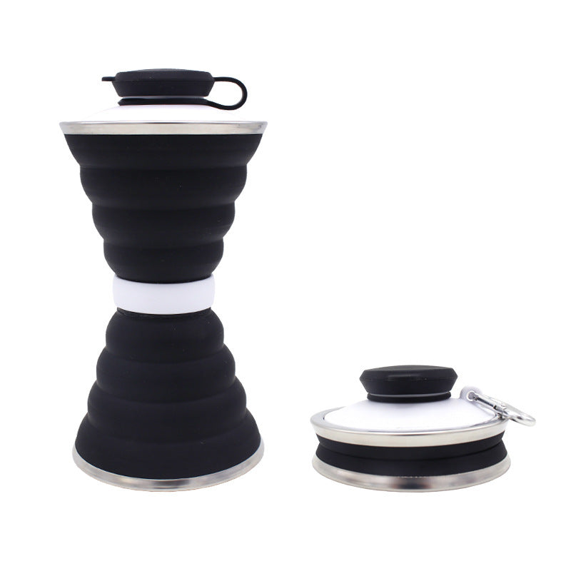 Light Blue Collapsible Silicone Water Bottle - Eco-Friendly & Space-Saving