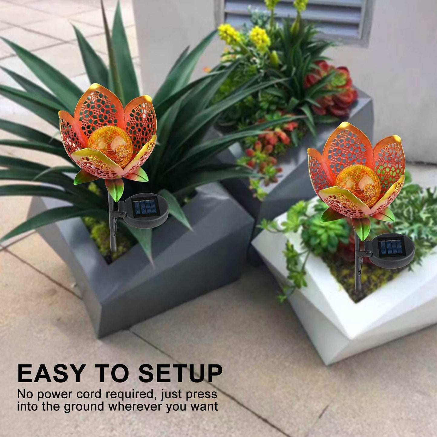 Solar Flower Garden Lights - Eco-Friendly Outdoor Décor
