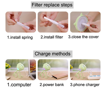 Cat Ear Design Humidifier - Compact, Eco-Friendly Air Quality Enhancer