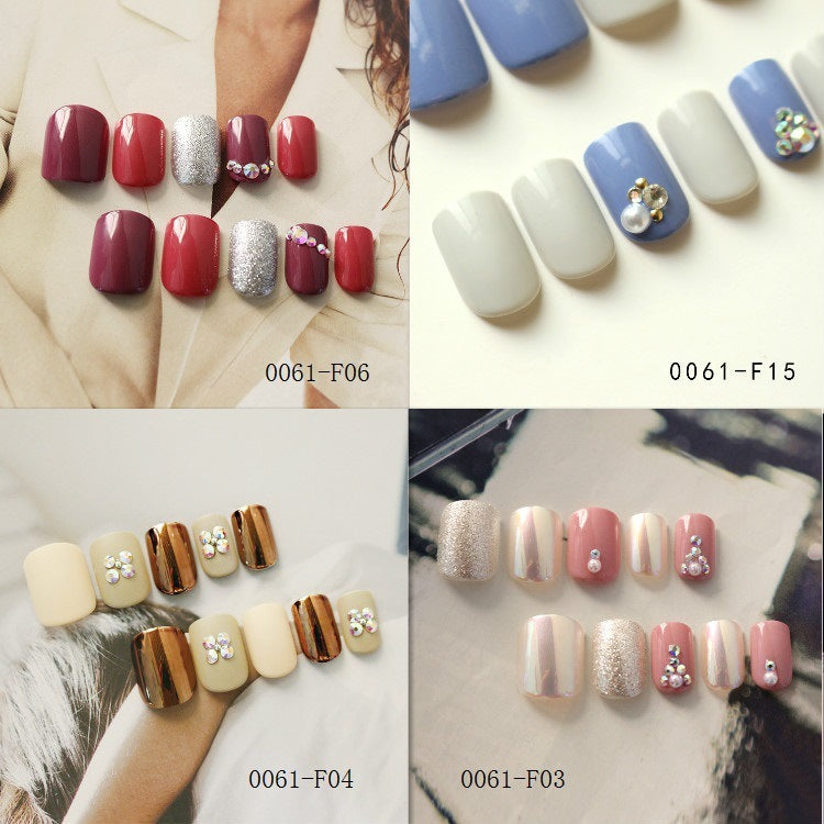 Eco-Friendly Reusable Press-On Nail Sets in Various Colors