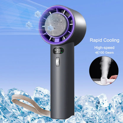 Portable Eco-Friendly Handheld Fan with Gray and Purple Accents
