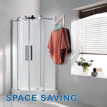 Space-Saving Folding Retractable Clothes Rack - Wall-Mounted, White