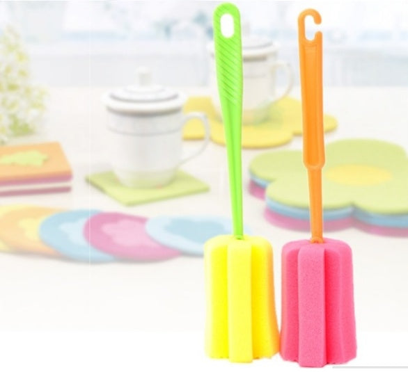 Eco-Friendly Long Handle Cup Brush with Reusable Sponge