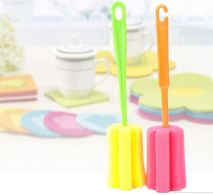 Eco-Friendly Long Handle Cup Brush with Reusable Sponge