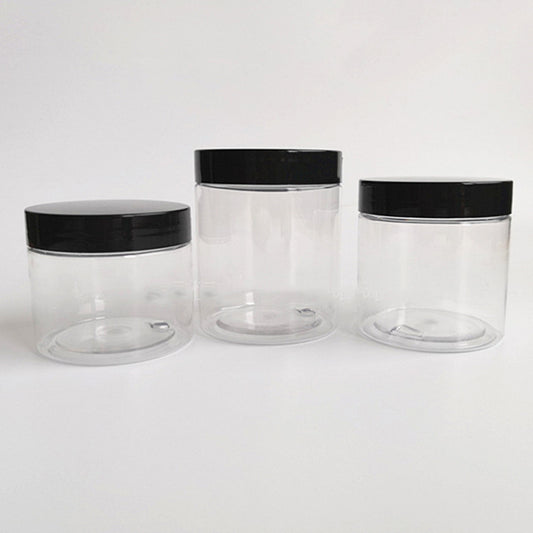 Eco-Friendly Clear Storage Jars with Black Lids - Sustainable Kitchen Organization