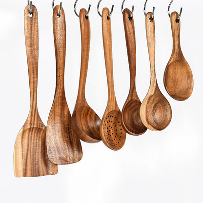 Eco-Friendly Wooden Kitchen Utensils Set - Sustainable & Durable
