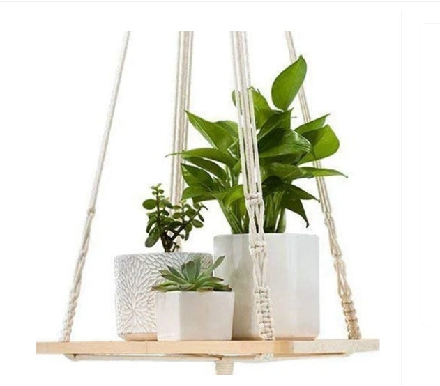 Eco-Friendly Macramé Plant Hangers - Natural Off-White Cotton