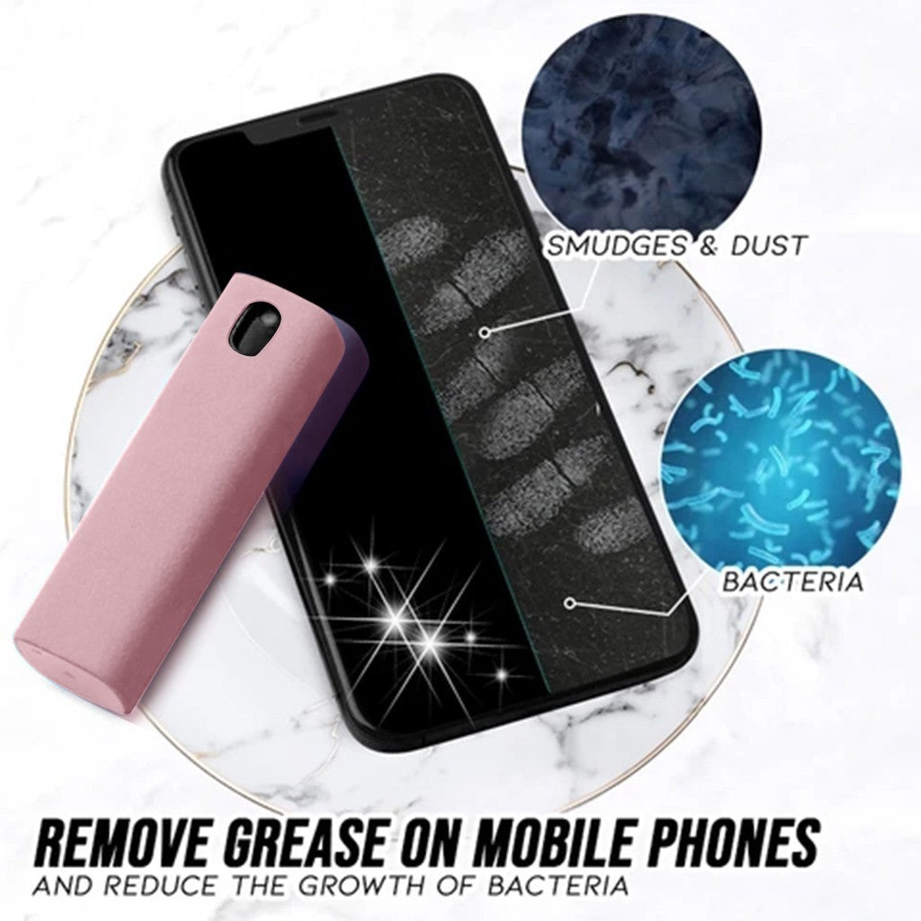 Eco-Friendly Mobile Screen Cleaner in Pink Rectangular Bottle