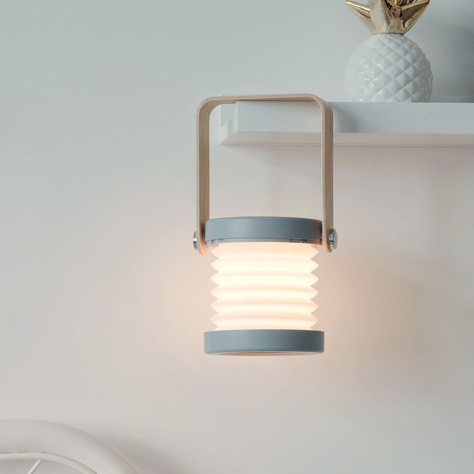 Eco-Friendly Portable Lantern with Wooden Accents
