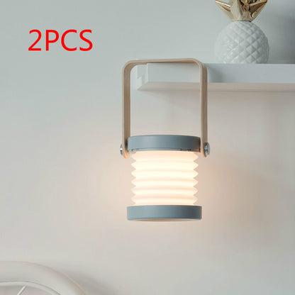 Eco-Friendly Portable Lantern with Wooden Accents