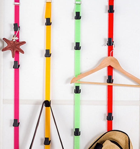 Multi-Color Hanging Straps with Clips for Space-Saving Organization