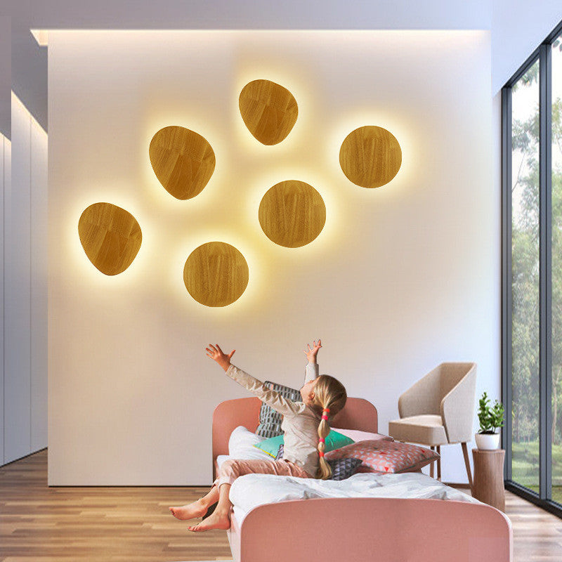 Eco-Friendly Wall-Mounted LED Lights in Warm Wood Tone