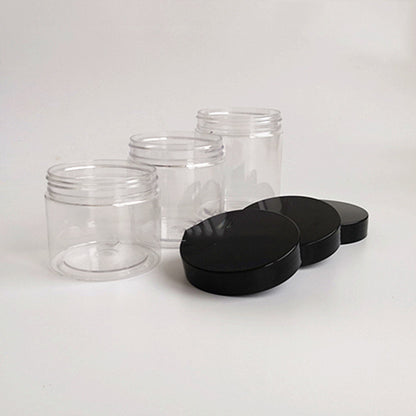 Eco-Friendly Clear Storage Jars with Black Lids - Sustainable Kitchen Organization