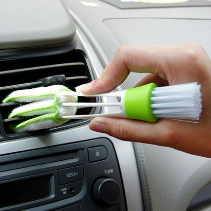 Eco-Friendly Dual-Ended Cleaning Brush & Microfiber Duster