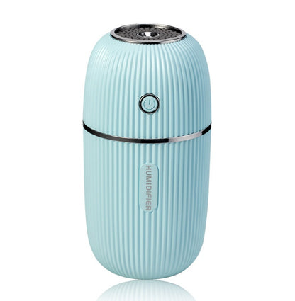 Compact water-saving light blue cylindrical humidifier