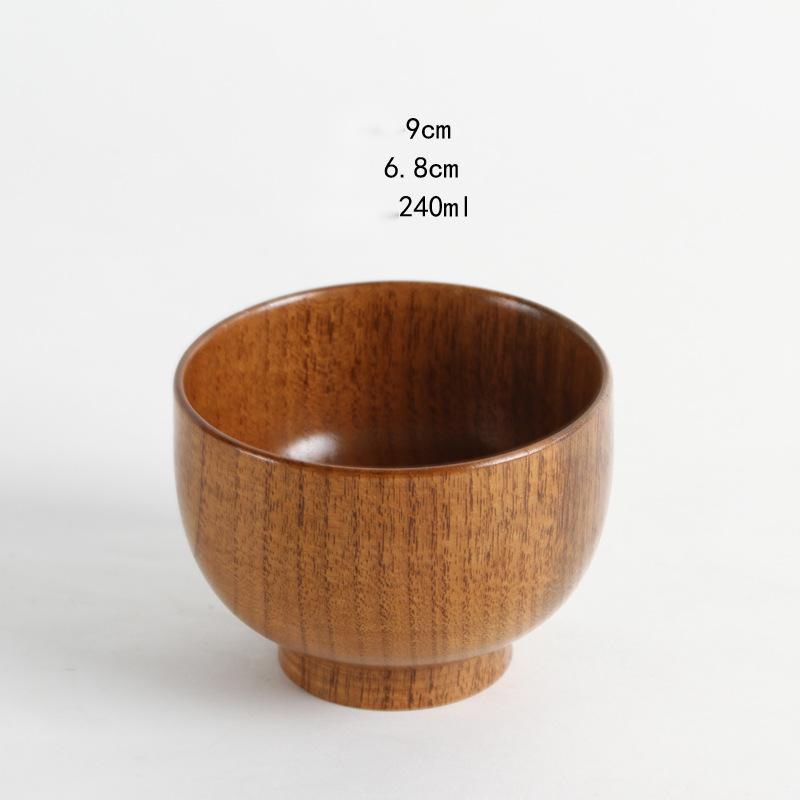 Eco-Friendly Wooden Bowls and Cup Set - Natural, Stackable, Biodegradable