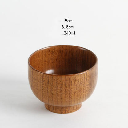 Eco-Friendly Wooden Bowls and Cup Set - Natural, Stackable, Biodegradable