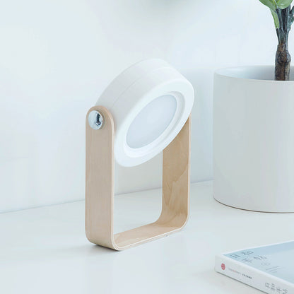 Eco-Friendly Portable Lantern with Wooden Accents