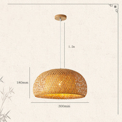 Eco-Friendly Dome-Shaped Bamboo Pendant Light