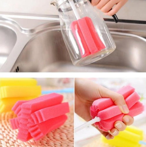 Eco-Friendly Long Handle Cup Brush with Reusable Sponge