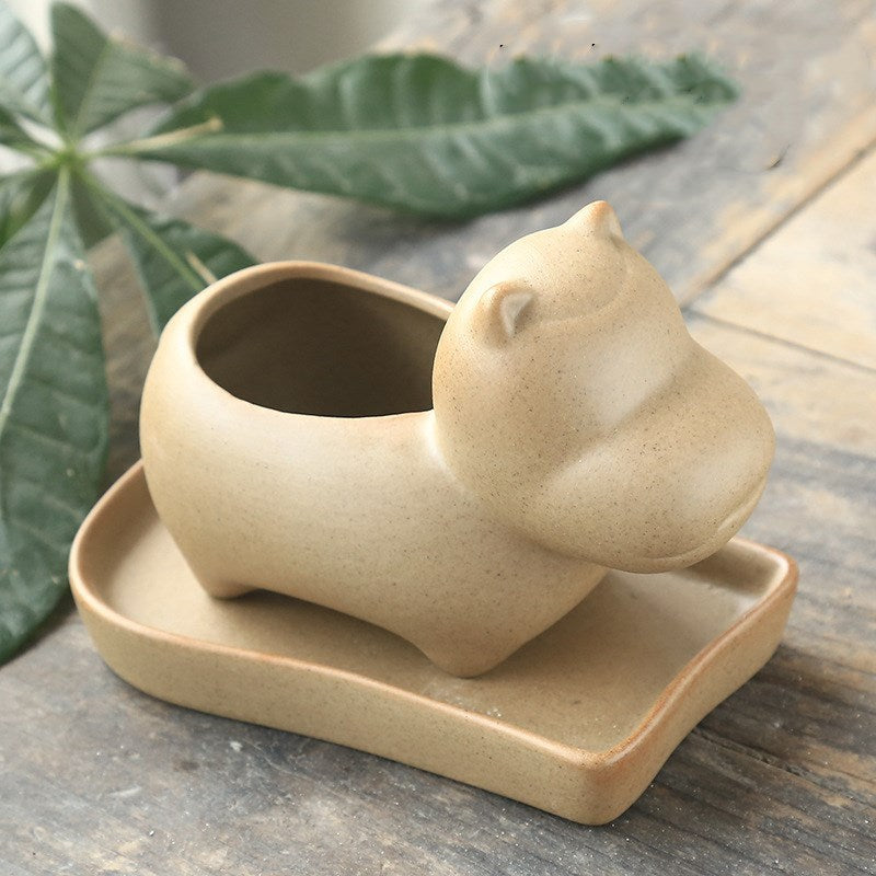 Eco-Friendly Elephant and Cat Succulent Planters