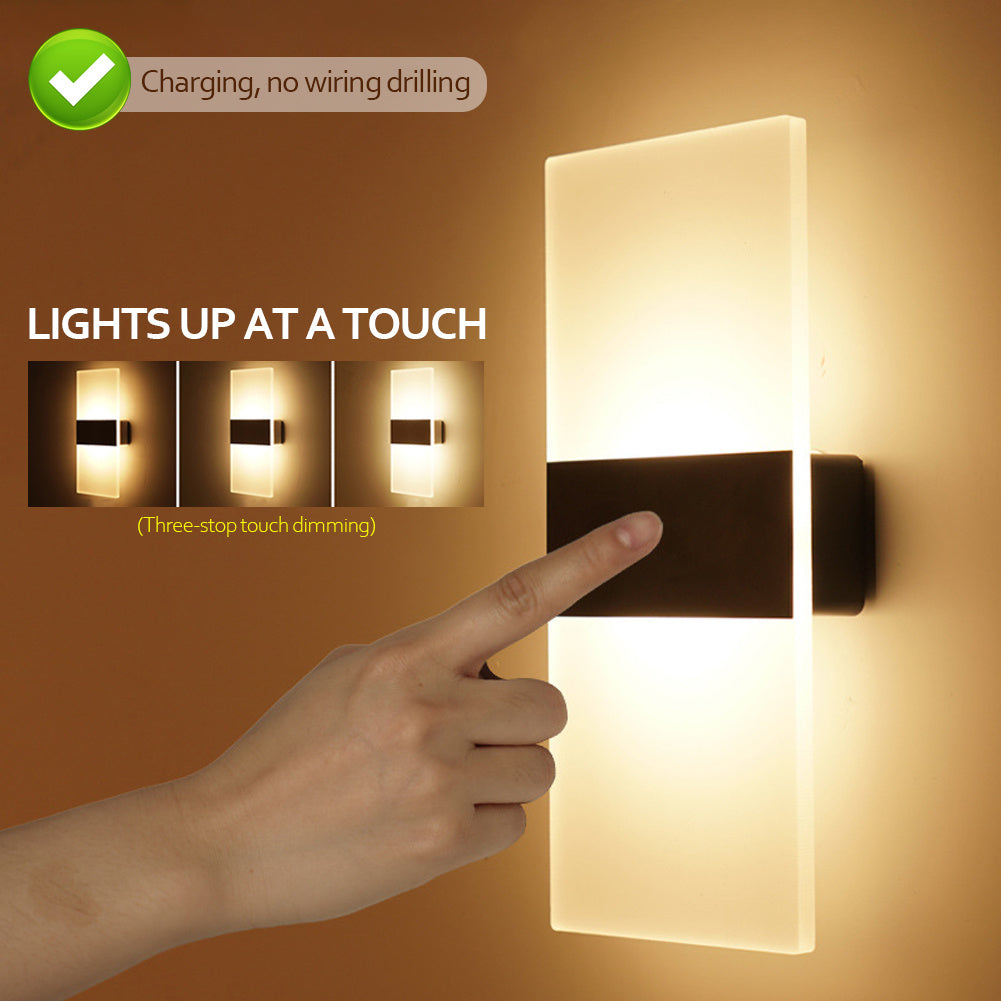 Rechargeable Touch Dimming Wall Light with Black Band